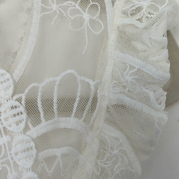 For Love and  Lemons bridal shower or wedding dress, white lace, bridal gown, S - Picture 9 of 13